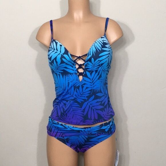 Push up Plunge laces tankini set. NWT - Picture 3 of 14